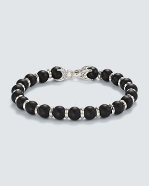 David Yurman Spiritual Beads Sterling Bracelet With Onyx - Metallic