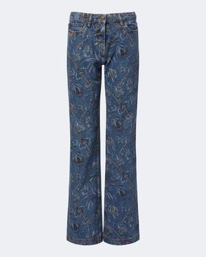 Etro Bedruckte Weite Jeans - Blau