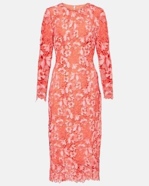 Monique Lhuillier Floral Gown - Red