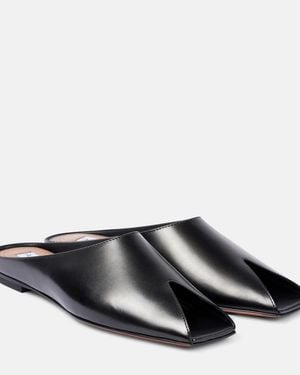 Alaïa Leather Slippers - Black