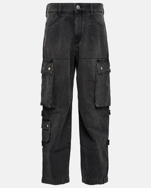 Isabel Marant Elore Denim Cargo Pants - Gray