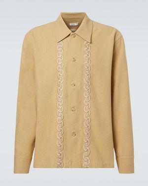 Commas Embroidered Overshirt - Natural