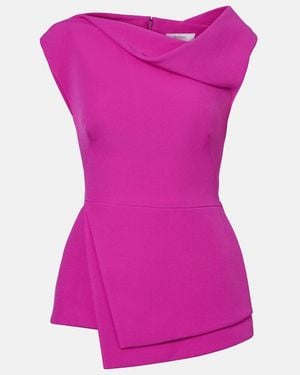 Safiyaa Farrah Draped Crepe Top - Purple