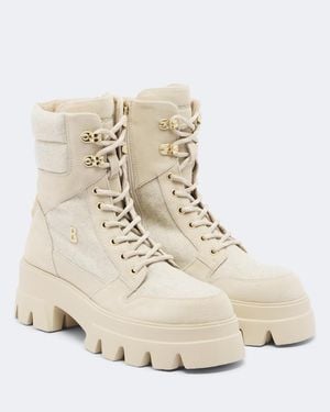 Bogner Sapporo Suede-Trimmed Lace-Up Boots - Natural