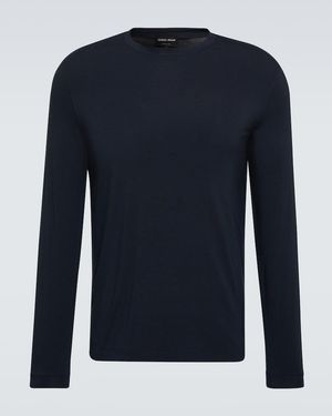 Giorgio Armani T-Shirt Aus Jersey - Blau