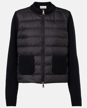 Moncler Daunenjacke Mit Schurwolle - Schwarz