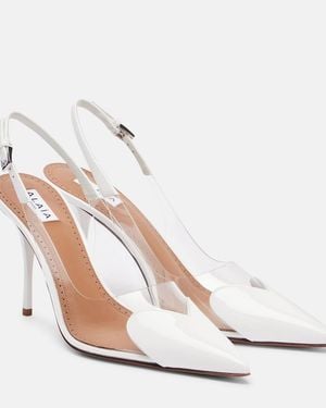Alaïa Le Cour 90 Patent Leather Slingback Pumps - White