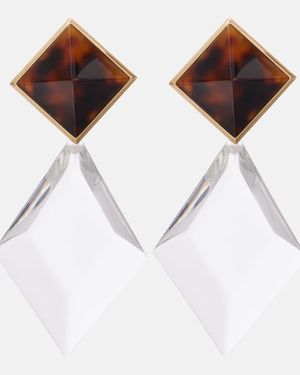 Saint Laurent Pyramid Clip-On Earrings - Brown