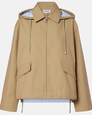 Loewe Anagram Cotton Gabardine Jacket - Natural