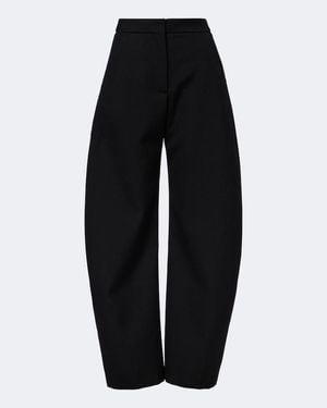 Alaïa Wool Barrel-Leg Pants - Black