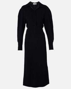 Victoria Beckham Gathered Midi Dress - Black
