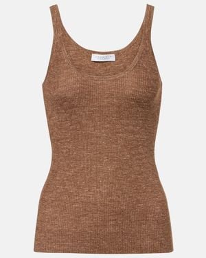 Gabriela Hearst Cinxia Cashmere, Silk, And Hemp Tank Top - Brown