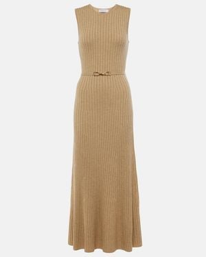 Gabriela Hearst Wool And Cashmere Midi Dress - Natural