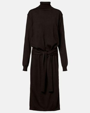 Lemaire Midikleid Aus Einem Wollgemisch - Schwarz