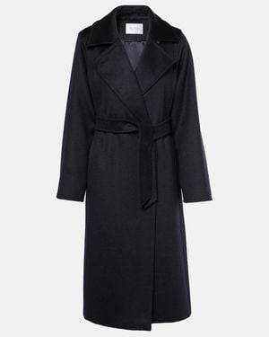 Max Mara Manuela Icon Belted Wool Coat - Blue