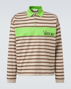 Versace Polohemd Aus Baumwoll-Jersey - Natur