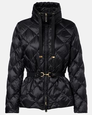 Max Mara Belted Quilted Down Jacket - Black