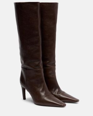 Brunello Cucinelli Monili Leather Knee-High Boots - Brown