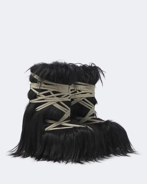 Rick Owens Stiefel Megalace Lunar Mega Aus Shearling - Schwarz