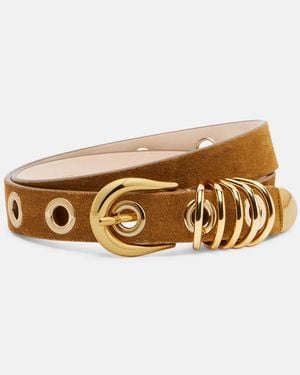 DEHANCHE Guertel Rivet Aus Veloursleder - Mettallic