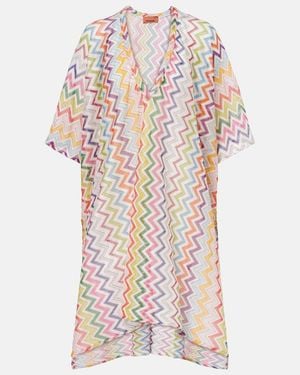 Missoni Zigzag Semi-Sheer Beach Dress - White