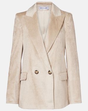 Veronica Beard Sevyn Double-Breasted Cotton-Blend Corduroy Blazer - Natural