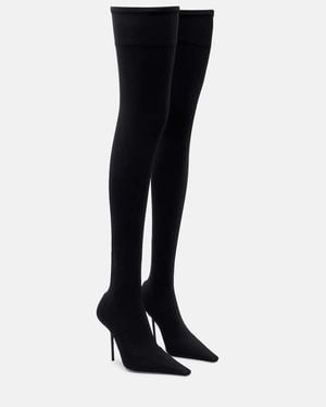 Victoria Beckham 100 Jersey Over-The-Knee Boots - Black