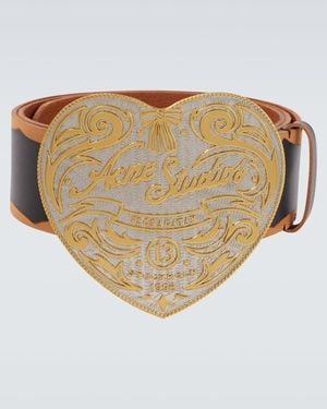 Acne Studios Logo Leather Belt - White