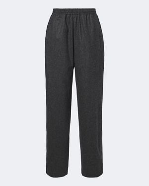 Jil Sander Weite Hose Aus Wollflanell - Grau