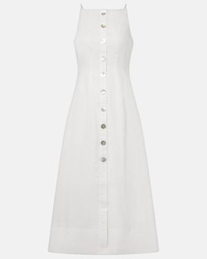Veronica Beard Georges Linen Midi Dress - White