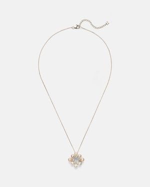 Mateo Halskette Aus 14Kt Gelbgold Mit Diamanten Und Suesswasserperlen - Weiß