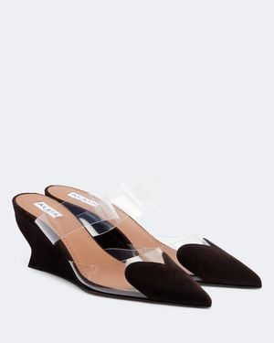 Alaïa Wedge-Mules Le Cour Aus Veloursleder - Schwarz