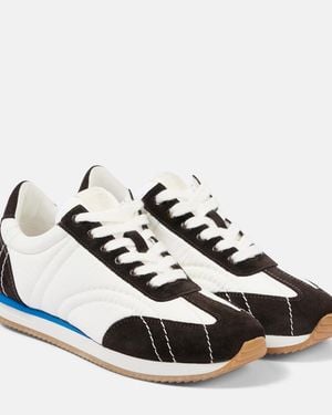 TOTEME Suede-Trimmed Sneakers - White
