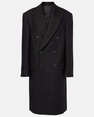 Wardrobe NYC Oversized Checked Virgin Wool Coat - Black