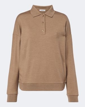 Max Mara Virgin Wool Polo Sweater - Brown