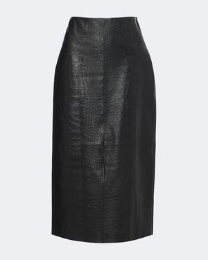 Arma Meeka Croc-Effect Leather Pencil Skirt - Black