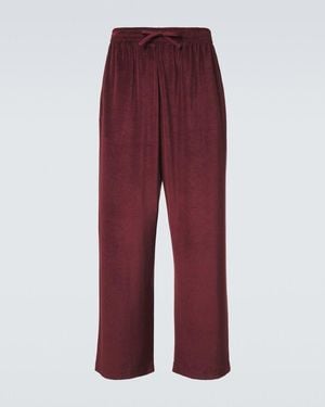 Gucci Silk-Blend Jersey Joggers - Red