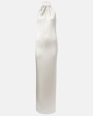 Ralph Lauren Corra Halterneck Satin Gown - White