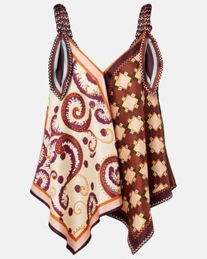 ALÉMAIS Wilson Printed Silk Twill Top - Multicolor