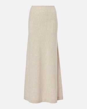 AYA MUSE Luna Cashmere Maxi Skirt - Natural
