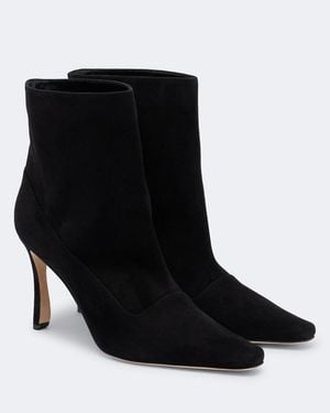Manolo Blahnik Ankle Boots Gostatu Aus Veloursleder - Schwarz