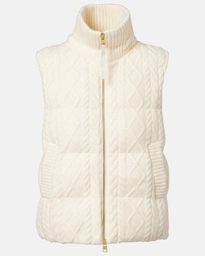 Varley Irina Cable-Knit Puffer Vest - Natural