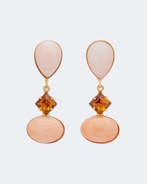 Jennifer Behr Quincy Embellished Drop Earrings - Pink