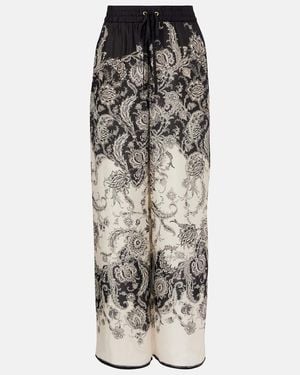 Zimmermann Rhiannon Printed Silk Trousers - Black