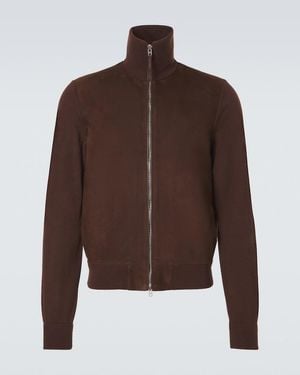 Tom Ford Cardigan Mit Veloursleder - Braun