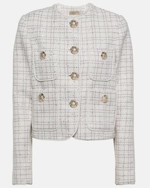 Elie Saab Embellished Tweed Jacket - White