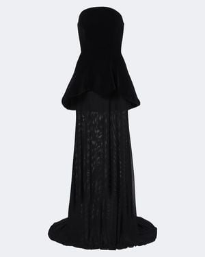 David Koma Peplum Strapless Gown - Black