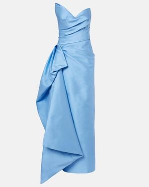 Monique Lhuillier Asymmetrische Bustier-Robe - Blau