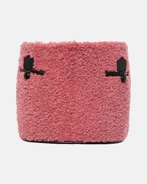 Blancha Minirock Aus Shearling Mit Leder - Pink