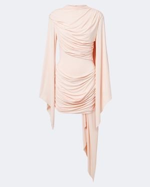 De La Vali Persia Draped Jersey Minidress - Pink